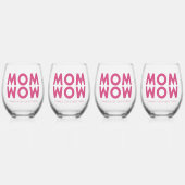 Mama, Wow! Weinglas Ohne Stiel (Vorderseite)