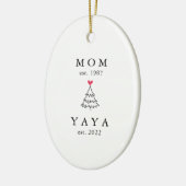 Mama | Yaya Year Est. Weihnachten Keramik Ornament (Links)