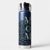 Mama Yoga Pilates blue und aqua Trinkflasche (Hinten)