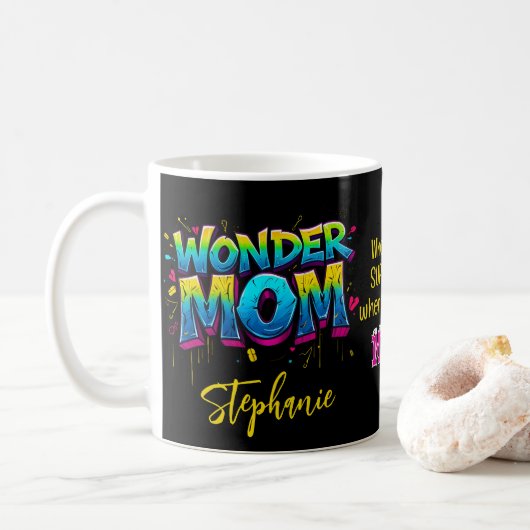 Mama Zitate Blume Muttertag Tasse (Mit Donut)