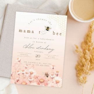Mama zu Babydusche Einladung Cotattacore