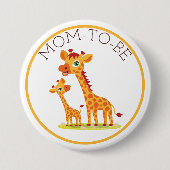 Mama zu Babydusche Giraffe Button (Vorderseite)