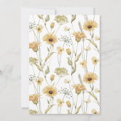 Mama zu Bee Chamomile & Daisies Pink Babydusche Einladung (Rückseite)