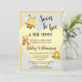 Mama-zu-Bee Honey Bear Baby Dusche Einladung (Stehend Vorderseite)