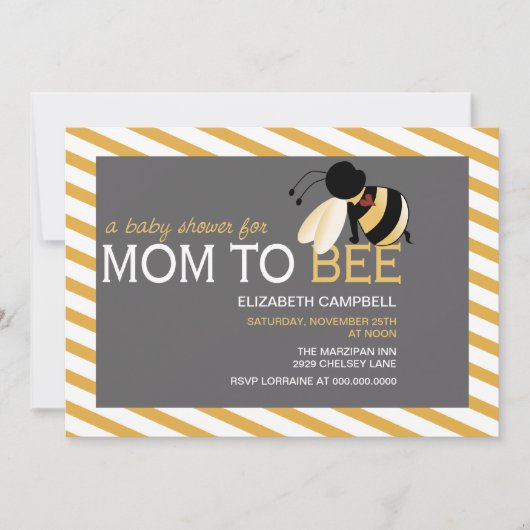 Mama-zu-BIENE Babyparty-Einladung - Bienenwabe Einladung (Vorderseite)