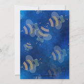 Mama zu Blue & Yellow Unisex Kinderdusche Einladung (Rückseite)