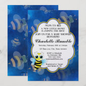 Mama zu Blue & Yellow Unisex Kinderdusche Einladung (Vorne/Hinten)