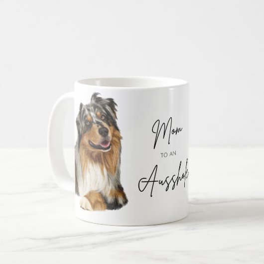 Mama zu einer australischen Shepherd-Tasse Kaffeetasse (Vorderseite Links)