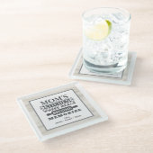 Mama zu Erinnerungen Rustikale Küche Glasuntersetzer (Schrägansicht)