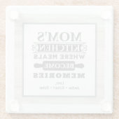 Mama zu Erinnerungen Rustikale Küche Glasuntersetzer (Rückseite)