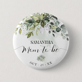 Mama zu Eucalyptus Greenery Baby Shower Button
