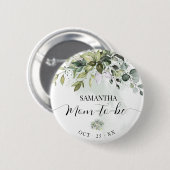 Mama zu Eucalyptus Greenery Baby Shower Button (Vorne & Hinten)