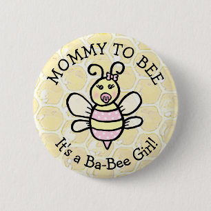 Mama zu Honey Bee Themed Baby Dusche Button
