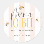 Mama zu Honey Gender Neutral Baby Shower Runder Aufkleber (Vorderseite)