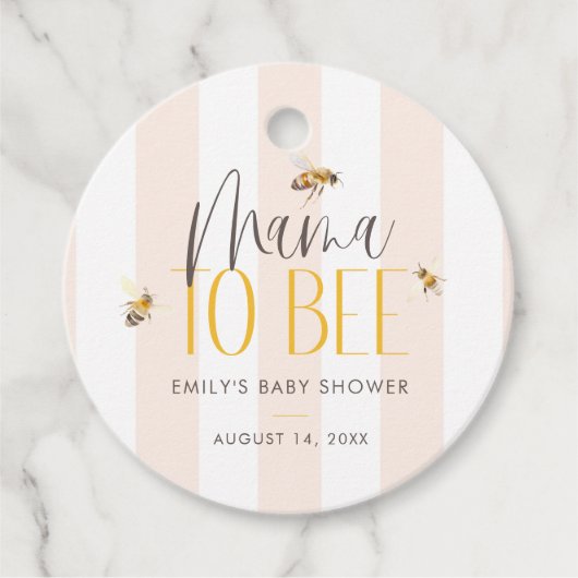 Mama zu Honey Neutral Baby Shower Geschenkanhänger (Vorderseite)