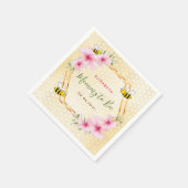 Mama zu Honigwabendusche Rosa Blumen Babydusche Serviette (Ecke)