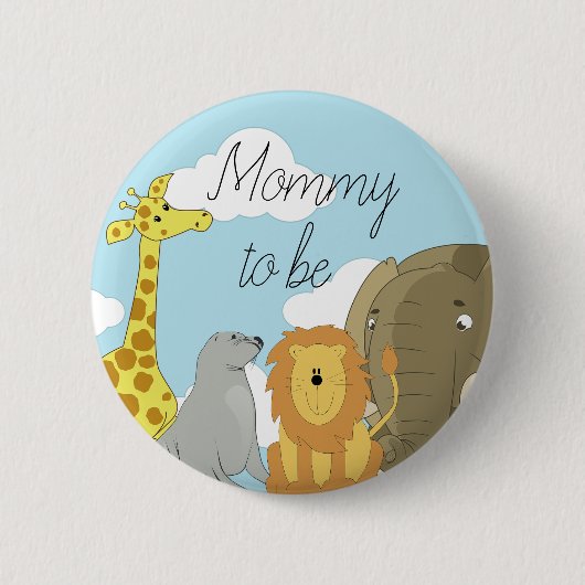 Mama zu Jungle Animals Baby Showroom Button (Vorderseite)