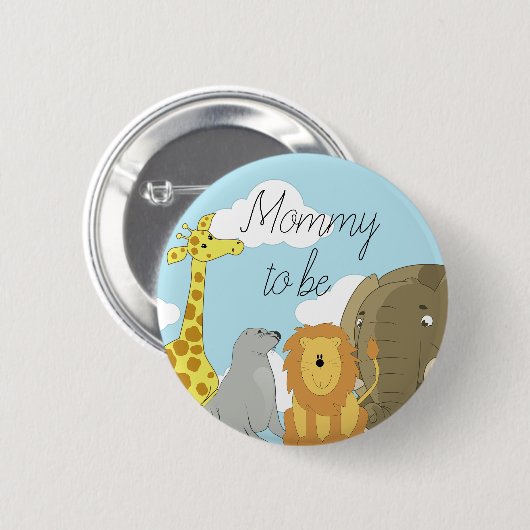 Mama zu Jungle Animals Baby Showroom Button (Vorne & Hinten)