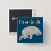 Mama zu Kinderdusche Wasserfarbenkanatee Button (Vorne & Hinten)