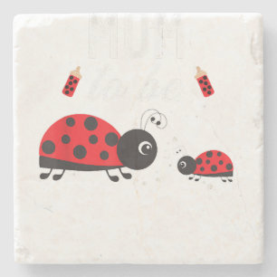 Mama zu Ladybug Babydusche Ladybug Mama Steinuntersetzer