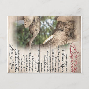 Mama zu meinem Tochter-Brief, Geburtstagsgeschenk  Postkarte