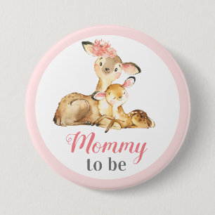 Mama zu New Mother Baby Girl Shower Doe Deer Button