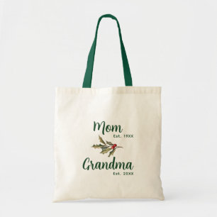 Mama zu Oma Weihnachtsfeiertag Mistletoe Custom Tragetasche