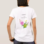 Mama zu sein adäquate Wildblume Skript gelb rosa T-Shirt (Rückseite)