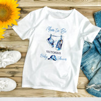 Mama zu sein Es ist eine junge blaue Babyschuhe Ba