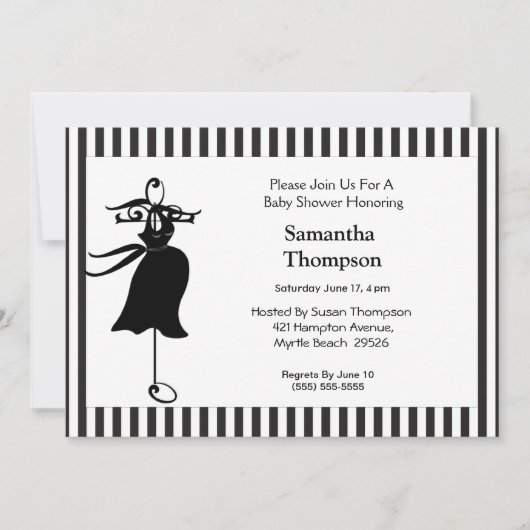 Mama zu Silhouette Kinderdusche Einladung (Vorderseite)