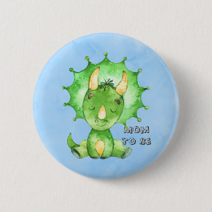 Mama zu Triceratops Kinderdusche Button
