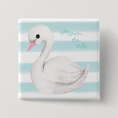 Mama zu Typografie Blue Stripe Boy Dusche Button (Vorderseite)