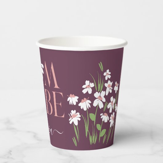 Mama zu werden blühende Babydusche neues Baby lila Pappbecher (Rückseite)