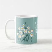 Mama zu werden Blütenbaby Dusche Neues Babygeschen Kaffeetasse (Links)