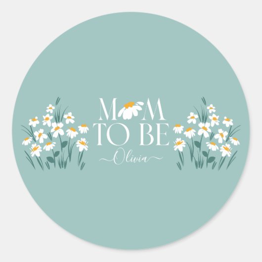 Mama zu werden Blütenbaby Dusche Neues Babygeschen Runder Aufkleber (Vorderseite)