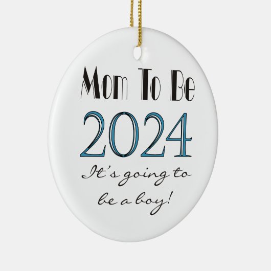 Mama zum Baby Boy 2024 Ornament (Rechts)