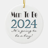Mama zum Baby Boy 2024 Ornament (Vorne)