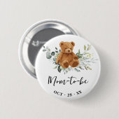 Mama zum Bear Greenerity Baby Shower Button (Vorne & Hinten)