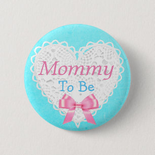 Mama, zum blauer und rosa Babyparty-Knopf zu sein Button