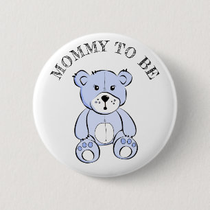 Mama zum Blue Teddy Bear Baby Shooting Button