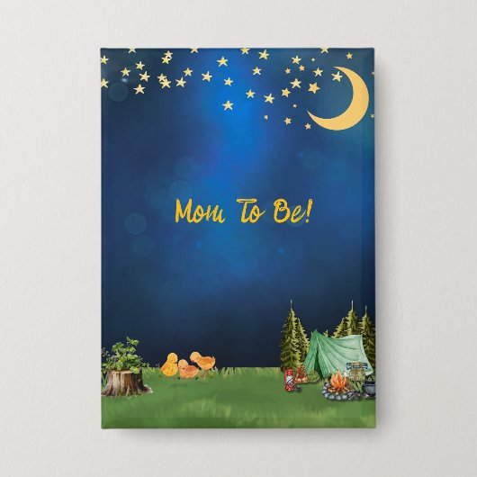 Mama zum Button für Camping Themed Kinderdusche (Vorderseite)