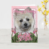Mama zum Geburtstag - Cairn Terrier - Teddy Bear Karte (Gelbe Blume)