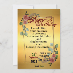 Mama zum Geburtstag Einladung