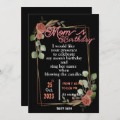 Mama zum Geburtstag Einladung (Vorne/Hinten)