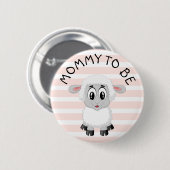 Mama zum Lamb Pink Girl's Baby Shower Button (Vorne & Hinten)