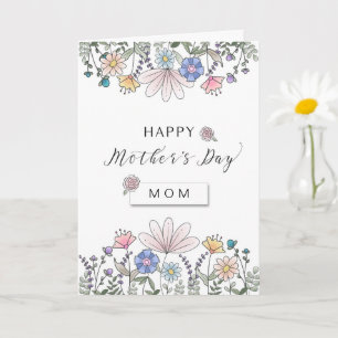 Mama zum Muttertag mit Aquarellfarben-Blume Karte