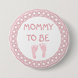 Mama, zum rosa korallenroter Babypartyknopf zu Button