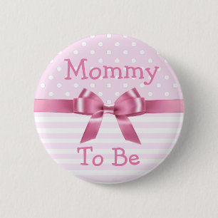 Mama, zum rosa u. weißer Babypartyknopf zu sein Button