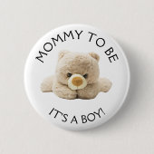 Mama zum "Teddy Bear" Baby Showknopf Button (Vorderseite)