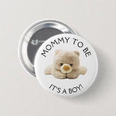 Mama zum "Teddy Bear" Baby Showknopf Button (Vorne & Hinten)